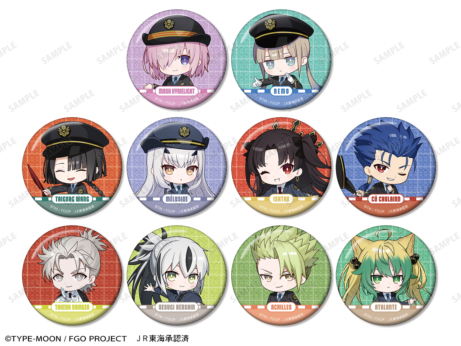 FGO 推し旅　JR東海　　グリッター缶バッジ　太公望 fate JR東海×Fate/Grand Order Grand Journey ～魅力探求都市 名古屋
