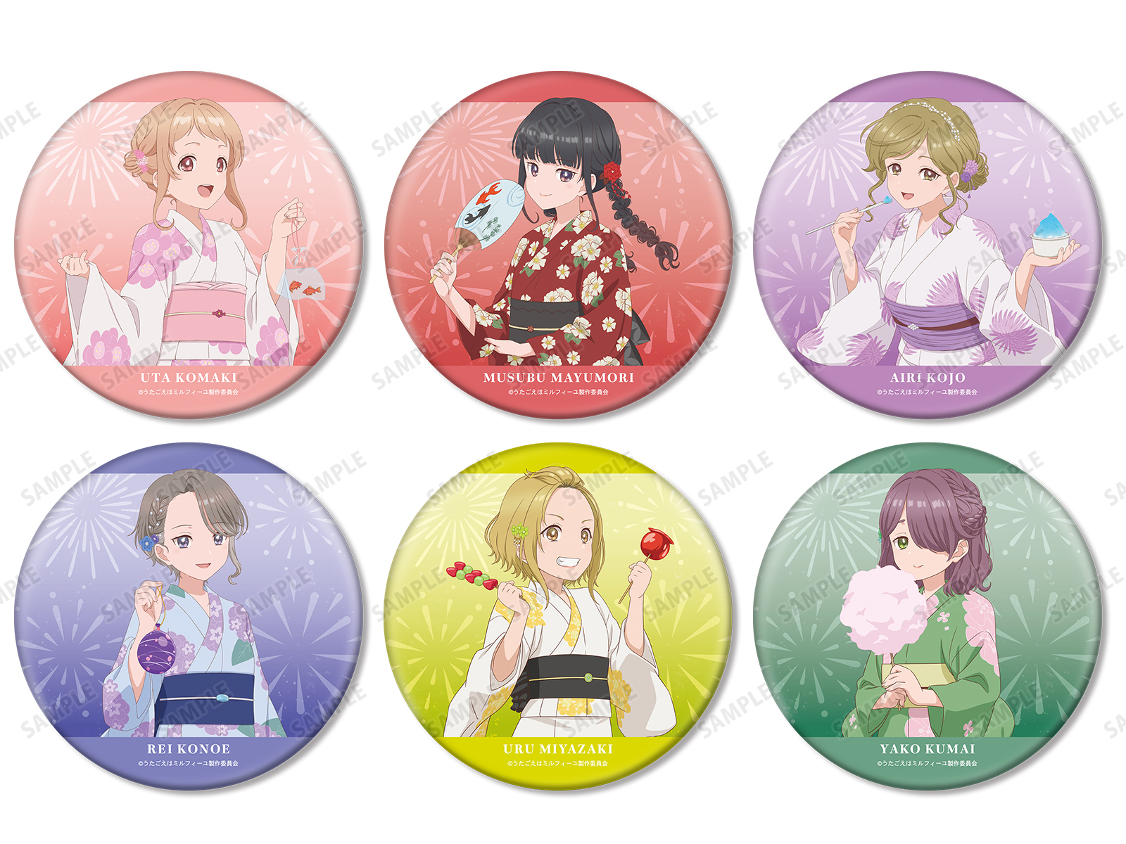 [ うたごえはミルフィーユ ] 仙石喜歌 キッカ 缶バッジ 22点 TVアニメ「うたごえはミルフィーユ」 POP UP SHOP in Ami Ami